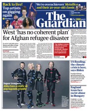 The Guardian (UK) Newspaper Front Page for 3 September 2021