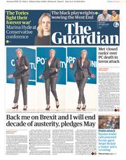 The Guardian (UK) Newspaper Front Page for 4 October 2018