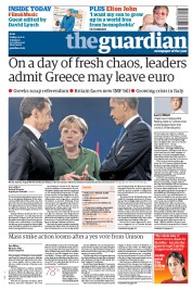 The Guardian (UK) Newspaper Front Page for 4 November 2011
