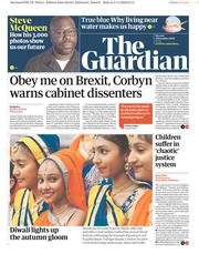 The Guardian (UK) Newspaper Front Page for 4 November 2019