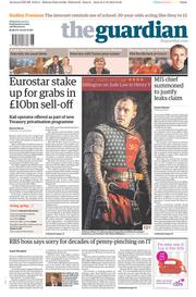 The Guardian Newspaper Front Page (UK) for 4 December 2013