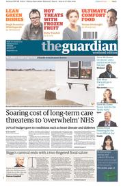 The Guardian Newspaper Front Page (UK) for 4 January 2014