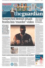 The Guardian (UK) Newspaper Front Page for 4 January 2016