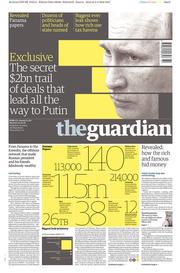 The Guardian (UK) Newspaper Front Page for 4 April 2016