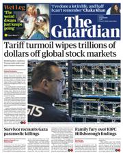 The Guardian front page for 4 April 2025