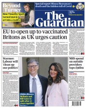 The Guardian (UK) Newspaper Front Page for 4 May 2021