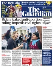 The Guardian front page for 4 May 2022
