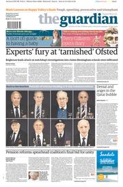The Guardian Newspaper Front Page (UK) for 4 June 2014