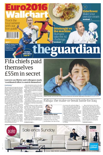 The Guardian Newspaper Front Page (UK) for 4 June 2016