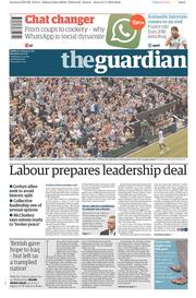 The Guardian (UK) Newspaper Front Page for 4 July 2016