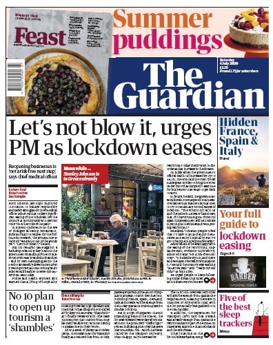 The Guardian Newspaper Front Page (UK) for 4 July 2020