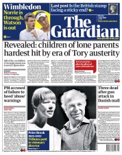 The Guardian (UK) Newspaper Front Page for 4 July 2022
