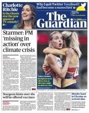 The Guardian (UK) Newspaper Front Page for 4 August 2021