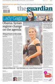 The Guardian Newspaper Front Page (UK) for 4 September 2013