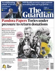 The Guardian (UK) Newspaper Front Page for 5 October 2021