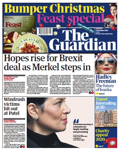 The Guardian Newspaper Front Page (UK) for 5 December 2020