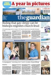 The Guardian (UK) Newspaper Front Page for 5 January 2013