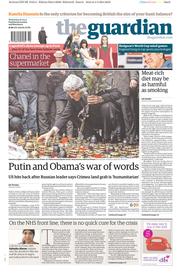 The Guardian (UK) Newspaper Front Page for 5 March 2014