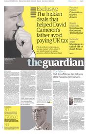The Guardian (UK) Newspaper Front Page for 5 April 2016