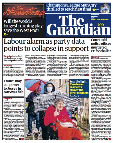 The Guardian Newspaper Front Page (UK) for 5 May 2021