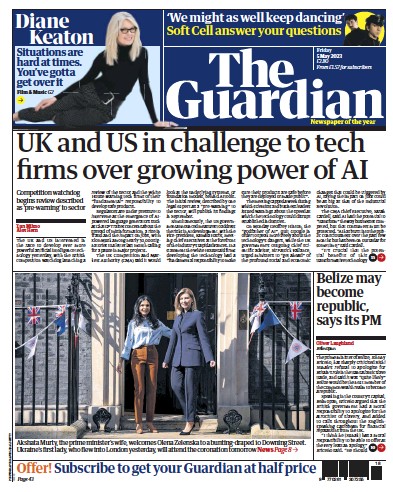 The Guardian Newspaper Front Page (UK) for 5 May 2023