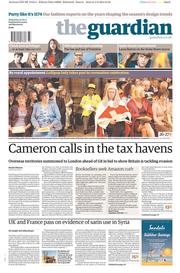 The Guardian (UK) Newspaper Front Page for 5 June 2013