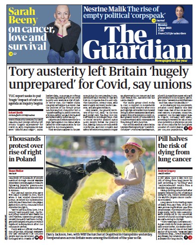 The Guardian Newspaper Front Page (UK) for 5 June 2023