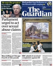The Guardian (UK) Newspaper Front Page for 5 July 2022