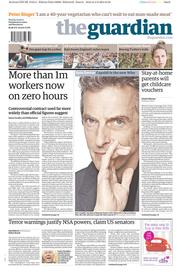 The Guardian (UK) Newspaper Front Page for 5 August 2013