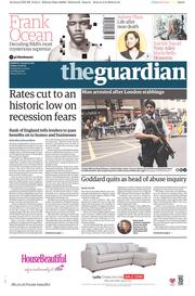 The Guardian (UK) Newspaper Front Page for 5 August 2016