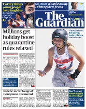 The Guardian (UK) Newspaper Front Page for 5 August 2021