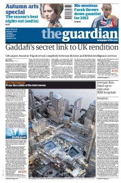 The Guardian (UK) Newspaper Front Page for 5 September 2011