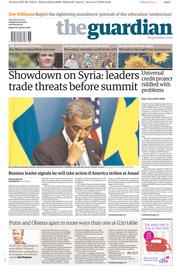 The Guardian Newspaper Front Page (UK) for 5 September 2013