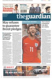 The Guardian (UK) Newspaper Front Page for 5 September 2016