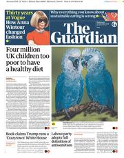 The Guardian (UK) Newspaper Front Page for 5 September 2018