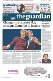 The Guardian (UK) Newspaper Front Page for 6 October 2016