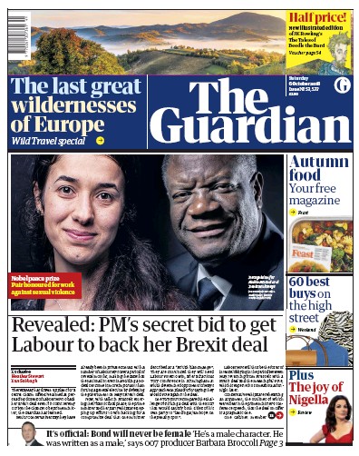 The Guardian Newspaper Front Page (UK) for 6 October 2018