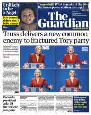 The Guardian (UK) Newspaper Front Page for 6 October 2022