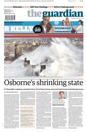 The Guardian (UK) Newspaper Front Page for 6 December 2013