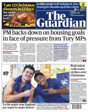 The Guardian (UK) Newspaper Front Page for 6 December 2022