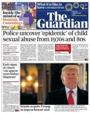 The Guardian (UK) Newspaper Front Page for 6 February 2020