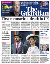 The Guardian (UK) Newspaper Front Page for 6 March 2020