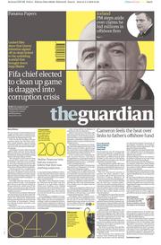 The Guardian (UK) Newspaper Front Page for 6 April 2016