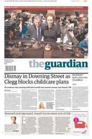 The Guardian (UK) Newspaper Front Page for 6 June 2013
