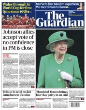 The Guardian (UK) Newspaper Front Page for 6 June 2022
