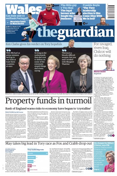 The Guardian Newspaper Front Page (UK) for 6 July 2016