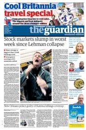 The Guardian (UK) Newspaper Front Page for 6 August 2011