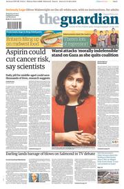 The Guardian (UK) Newspaper Front Page for 6 August 2014