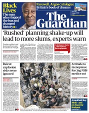 The Guardian (UK) Newspaper Front Page for 6 August 2020