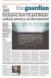 The Guardian Newspaper Front Page (UK) for 6 September 2013